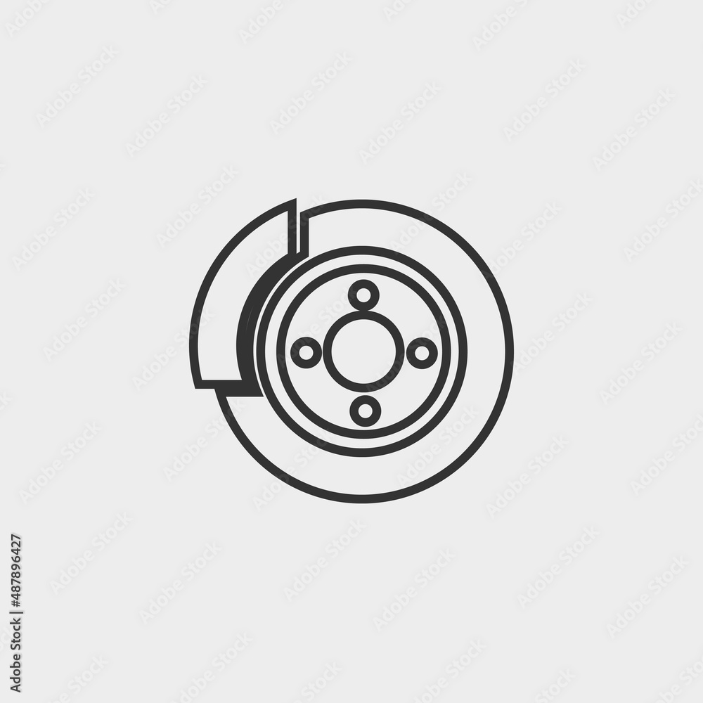 Brake vector icon illustration sign Brake vector icon illustration sign