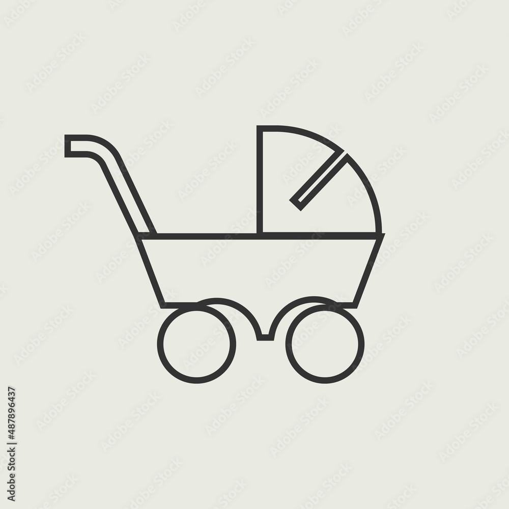 Stroller vector icon illustration sign Stroller vector icon illustration sign
