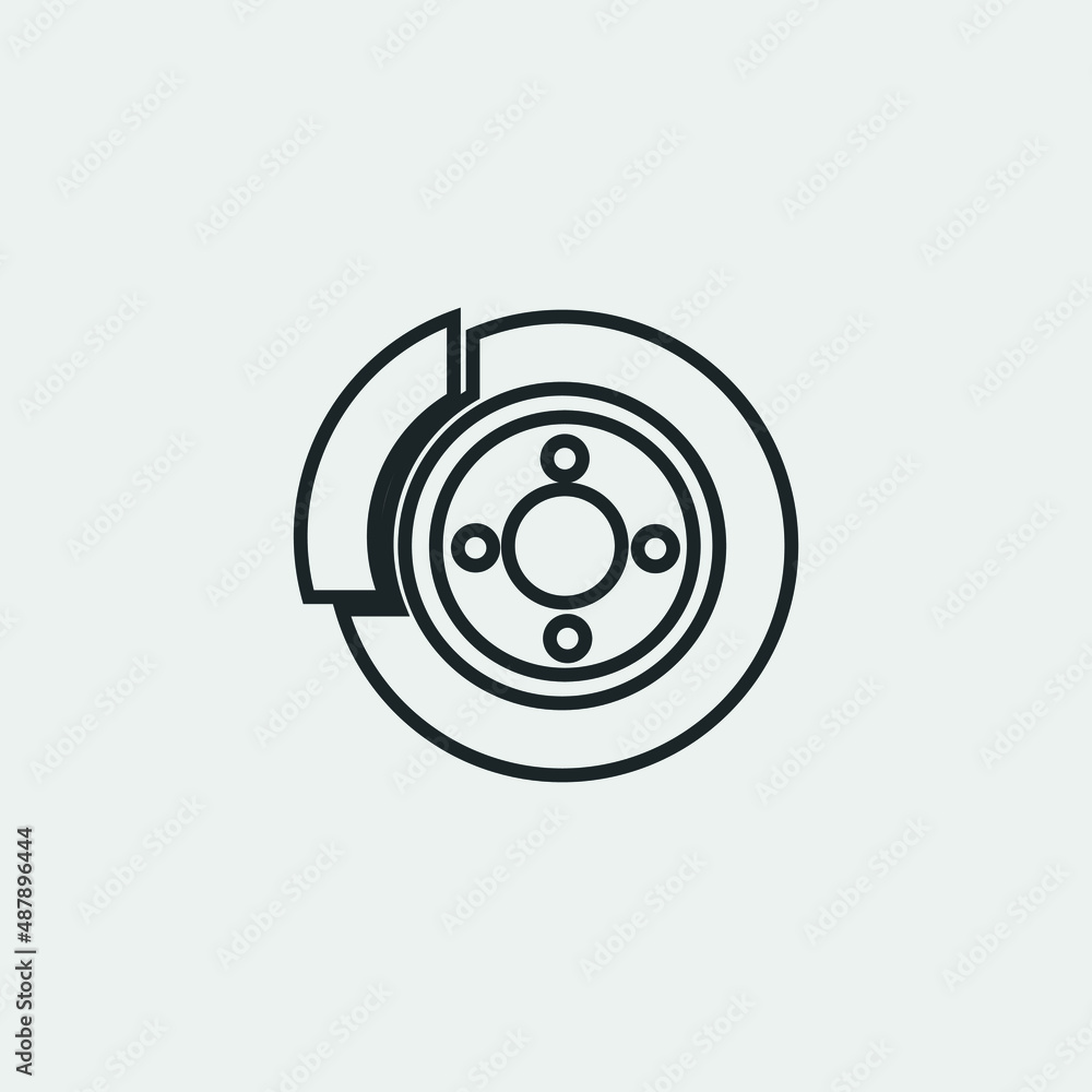 Brake vector icon illustration sign Brake vector icon illustration sign