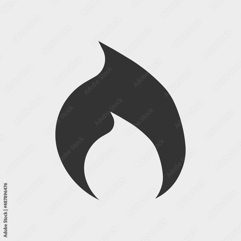 Flame vector icon illustration sign Flame vector icon illustration sign