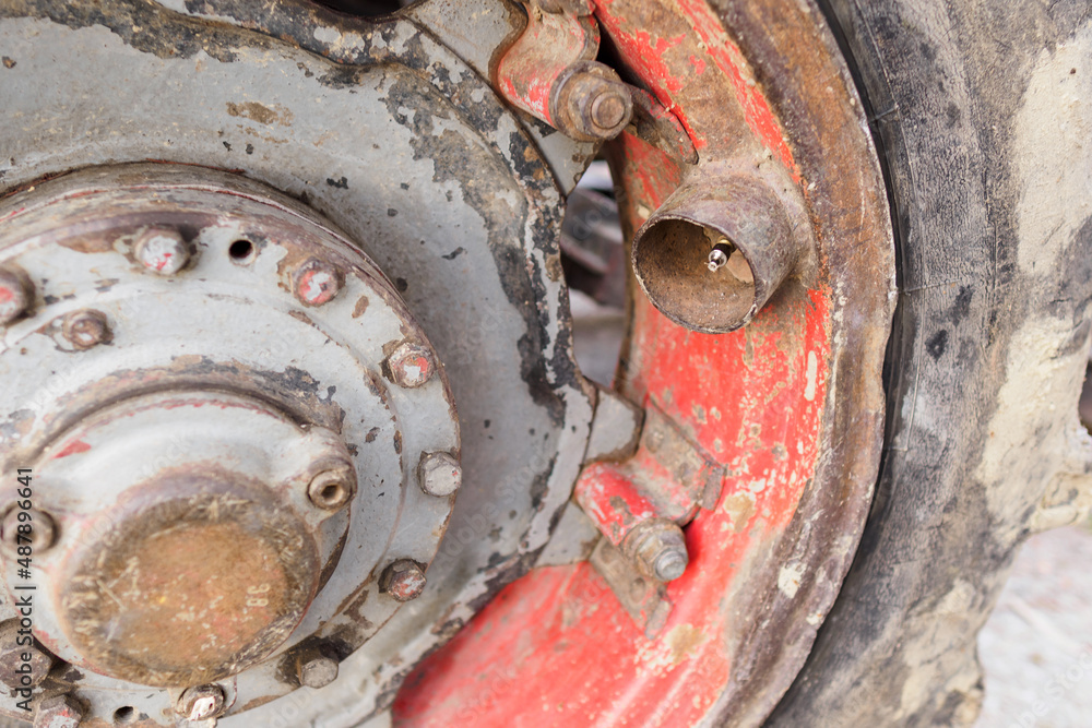 Metal cap for air valve from tractor tire. Metal cap for air valve from tractor tire.