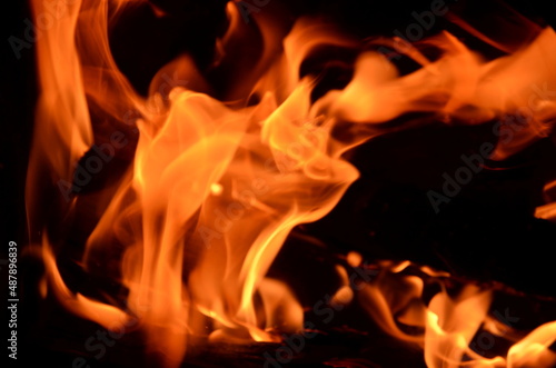 The graphic resource consists of flames on a black background. © ket167600