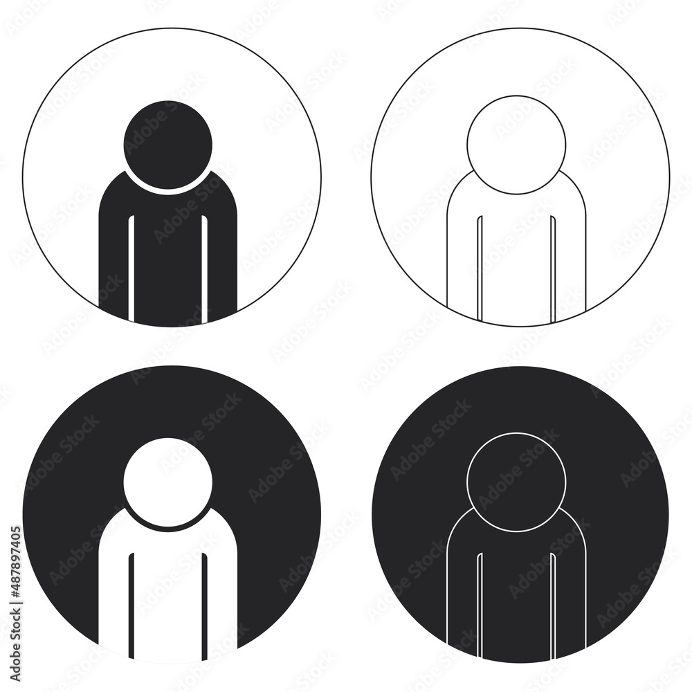 Profile person user avatar icon set Profile person user avatar icon set