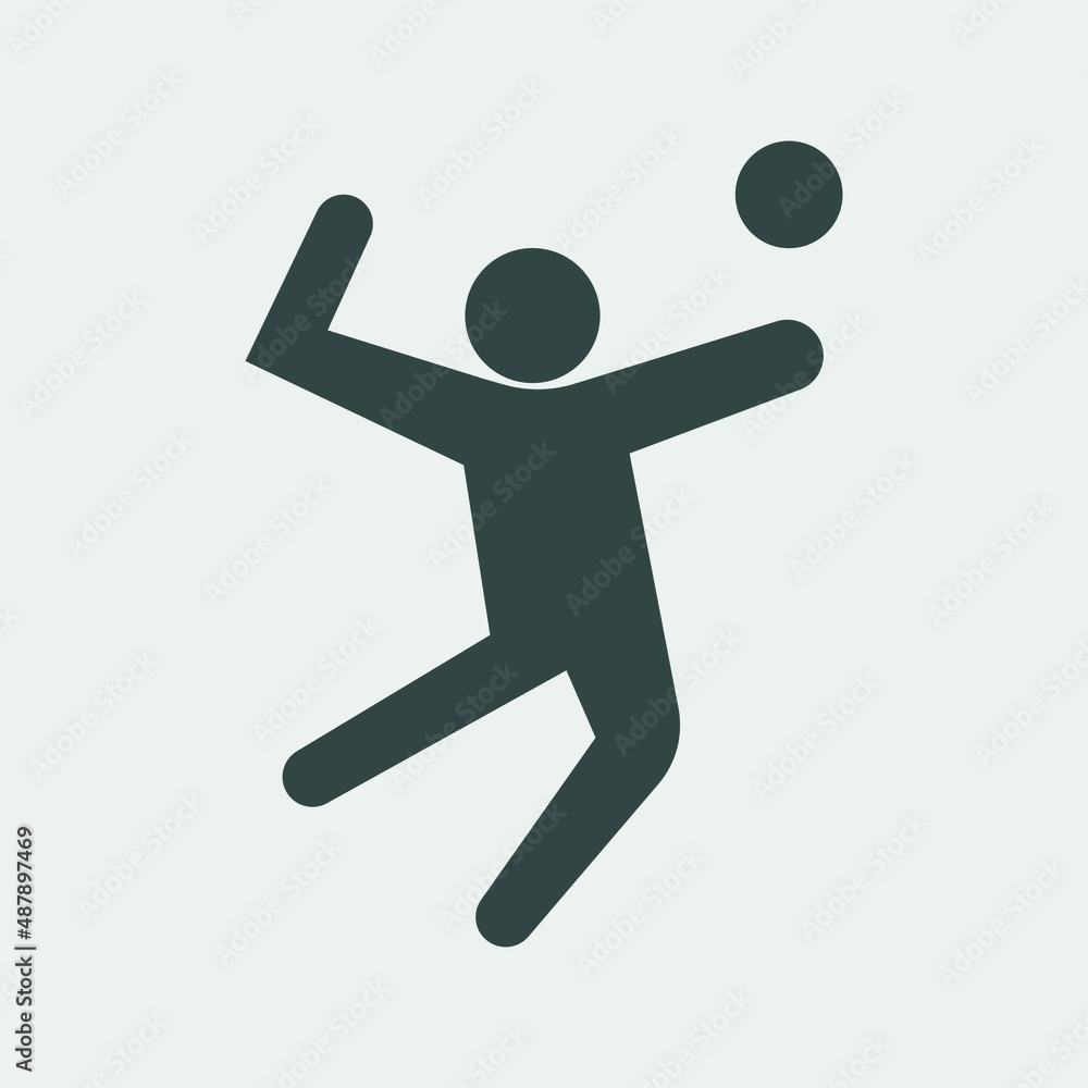 Playing volleyball vector icon illustration sign
