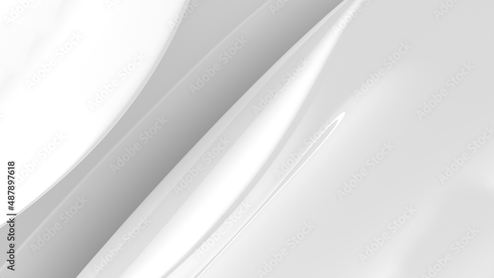 Abstract white background. Abstract white leafs. 3D. 3D rendering