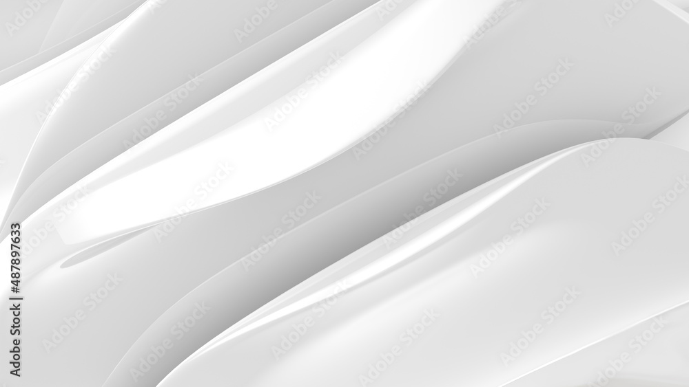 Fototapeta premium Abstract white background. Abstract white leafs. 3D. 3D rendering