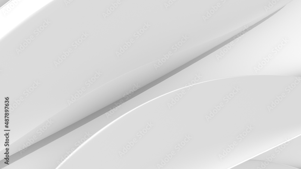 Abstract white background. Abstract white leafs. 3D. 3D rendering