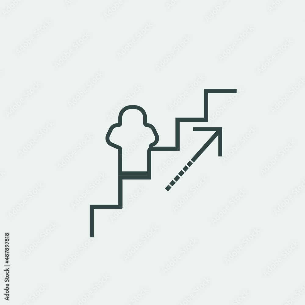 Upstairs vector icon illustration sign Upstairs vector icon illustration sign