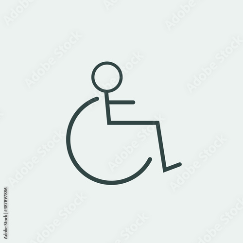 Wheelchair vector icon illustration sign