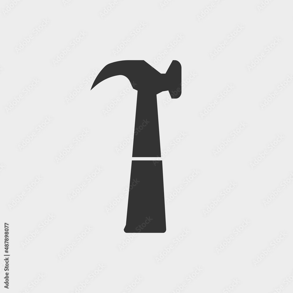 Hammer vector icon illustration sign Hammer vector icon illustration sign