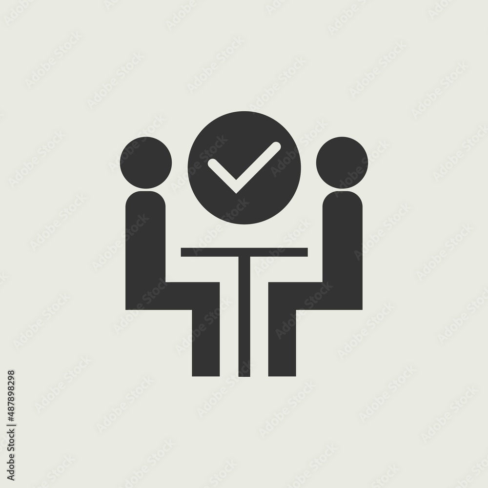 Positive meeting vector icon illustration sign Positive meeting vector icon illustration sign