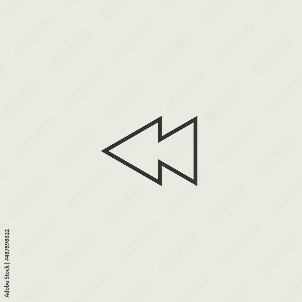 Rewind vector icon illustration sign Rewind vector icon illustration sign