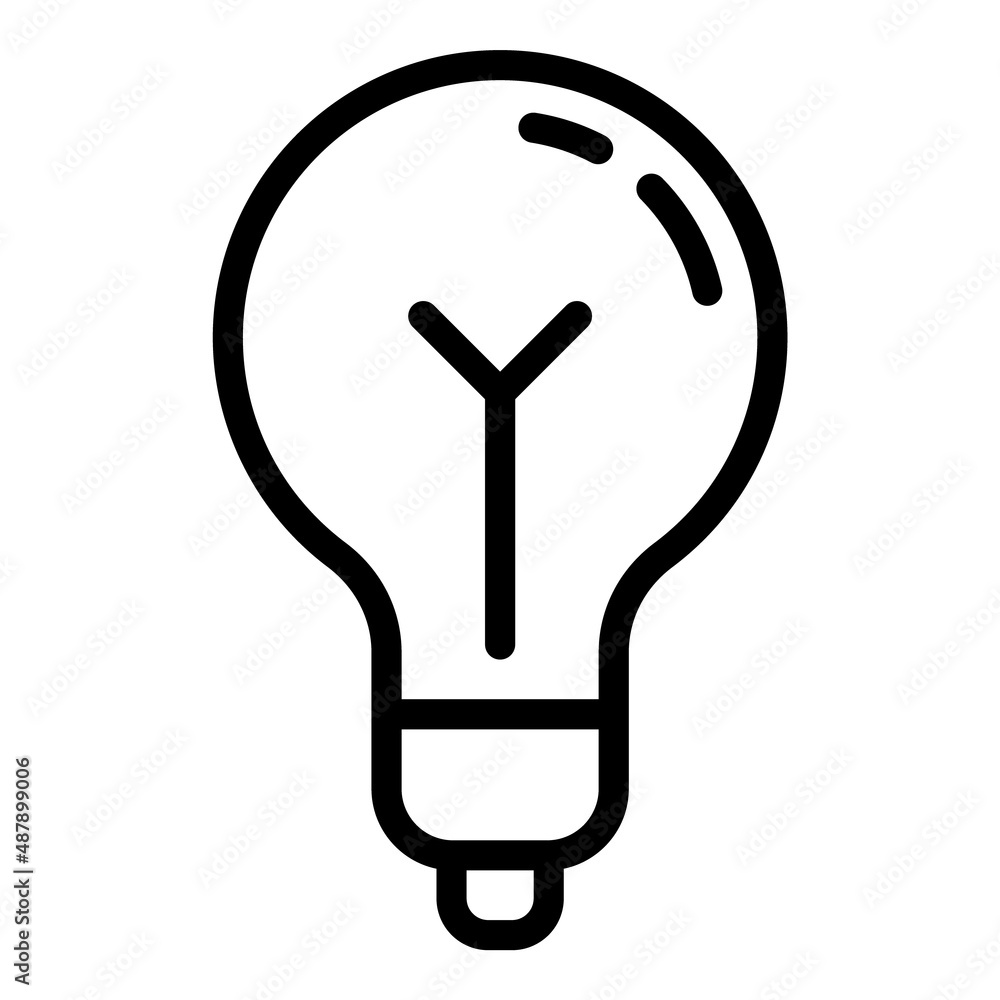Lightbulb Flat Icon Isolated On White Background Lightbulb Flat Icon Isolated On White Background