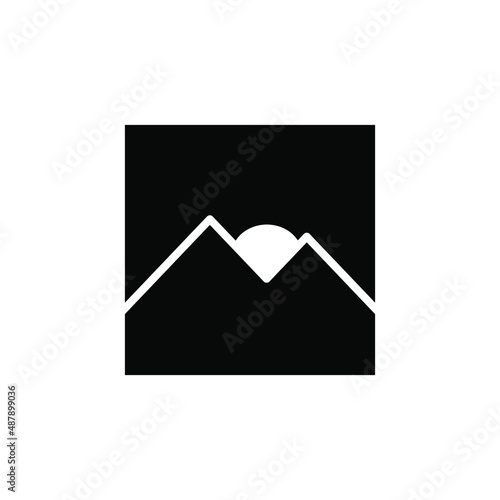 Picture, Gallery, Image Solid Icon Vector Illustration Logo Template. Suitable For Many Purposes.