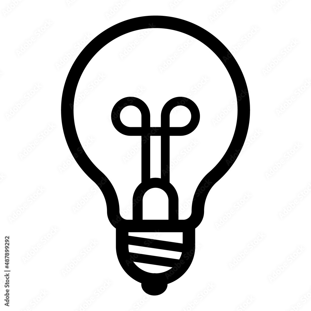 Lightbulb Flat Icon Isolated On White Background Lightbulb Flat Icon Isolated On White Background