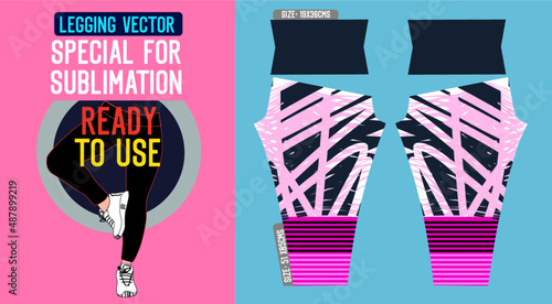 fitness leggings pants vector with mold and ready to use 