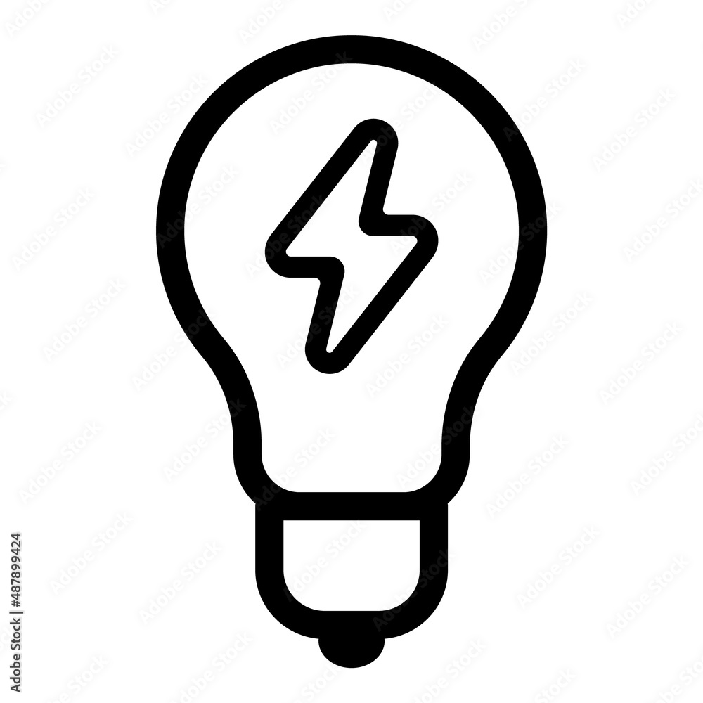 Lightbulb Energy Flat Icon Isolated On White Background Lightbulb Energy Flat Icon Isolated On White Background
