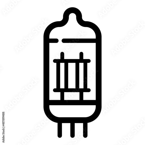 Vacuum Tube Flat Icon Isolated On White Background