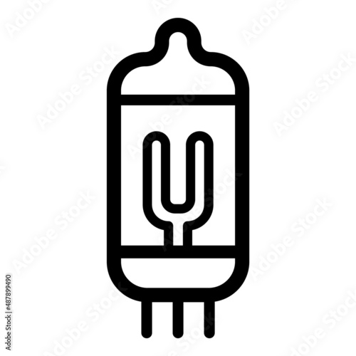 Vacuum Tube Flat Icon Isolated On White Background