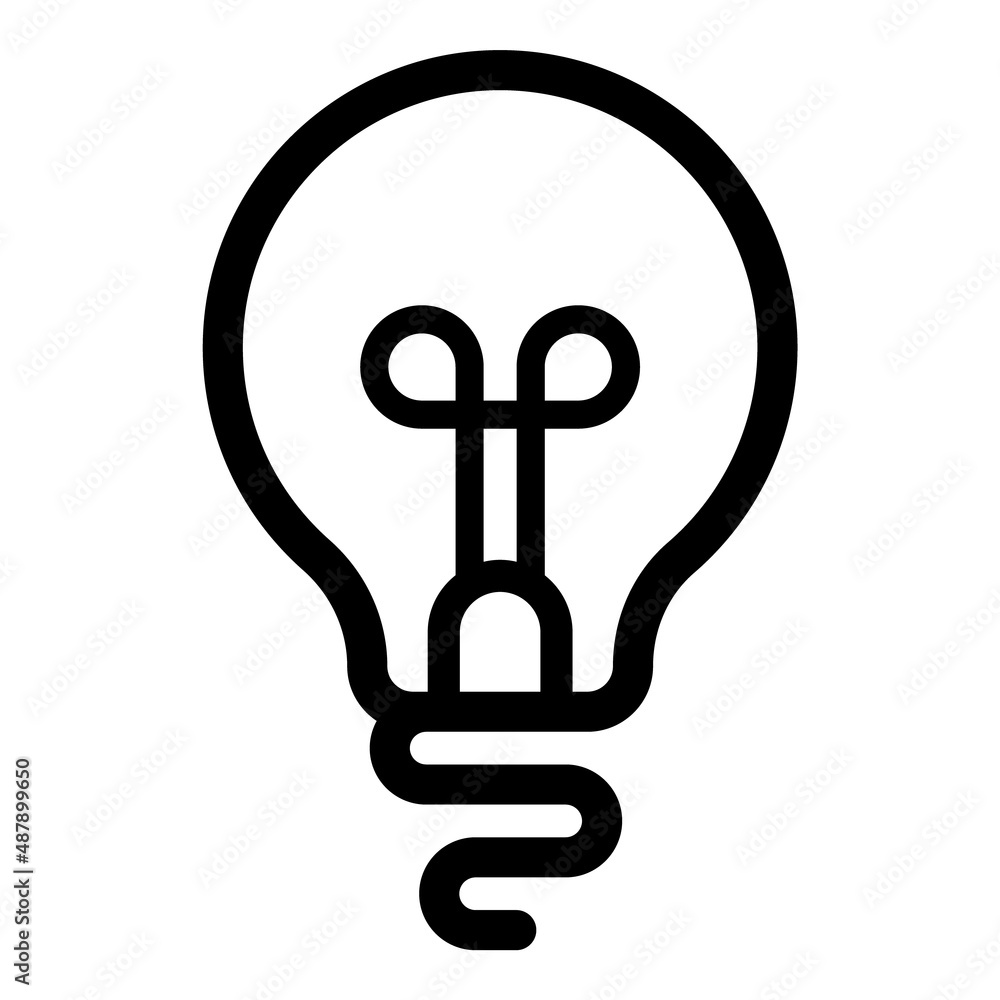 Lightbulb Flat Icon Isolated On White Background Lightbulb Flat Icon Isolated On White Background