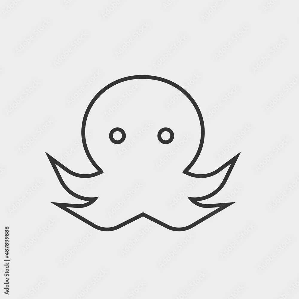 Fototapeta premium Octopus vector icon illustration sign