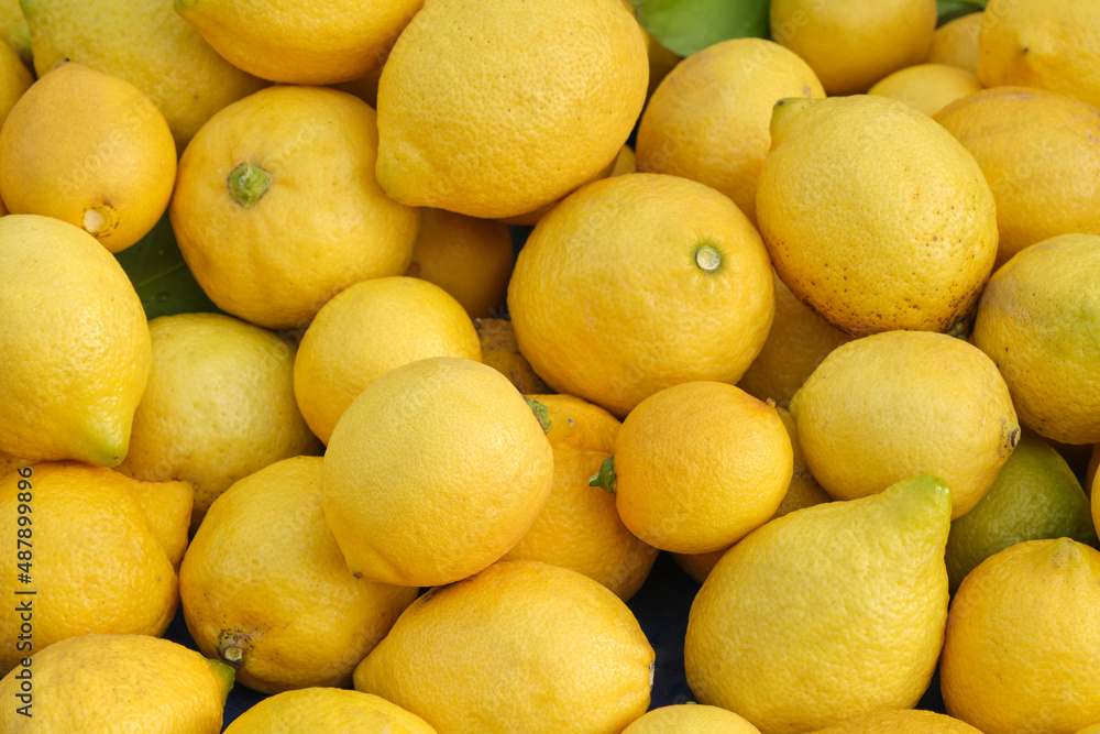 Ripe lemon sold in the market Ripe lemon sold in the market