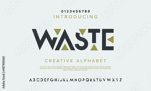 Triangle abstract digital alphabet font. Modernl technology typography, Creative urban sport fashion futuristic font and with numbers. Creative geometry vector illustration