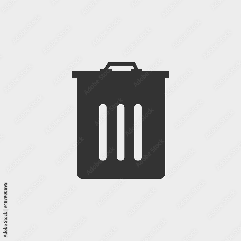Bin vector icon illustration sign Bin vector icon illustration sign