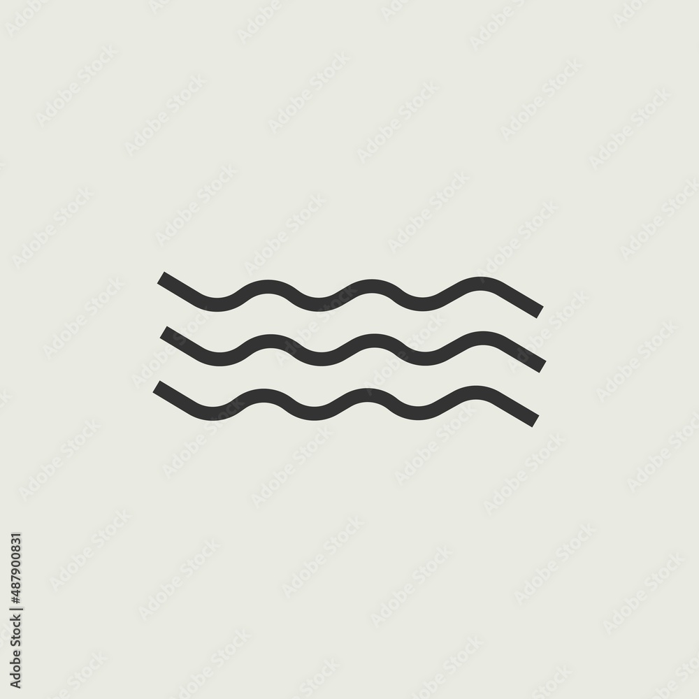 Beach waves vector icon illustration sign
