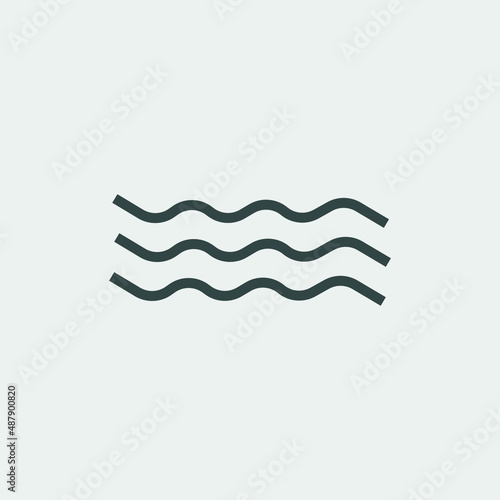 Beach waves vector icon illustration sign