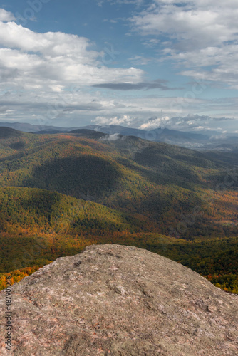 Aerial View of Mountains in the Fall in Virginia 