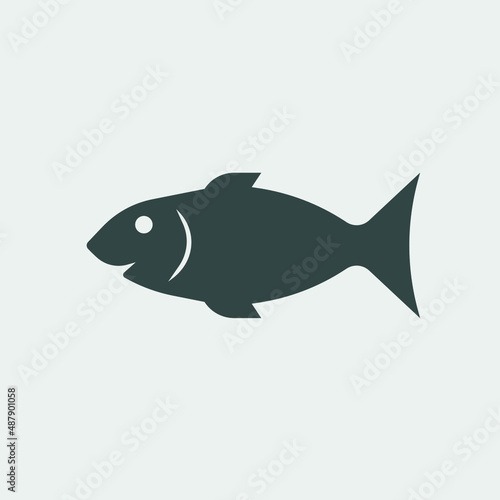 Fish vector icon illustration sign