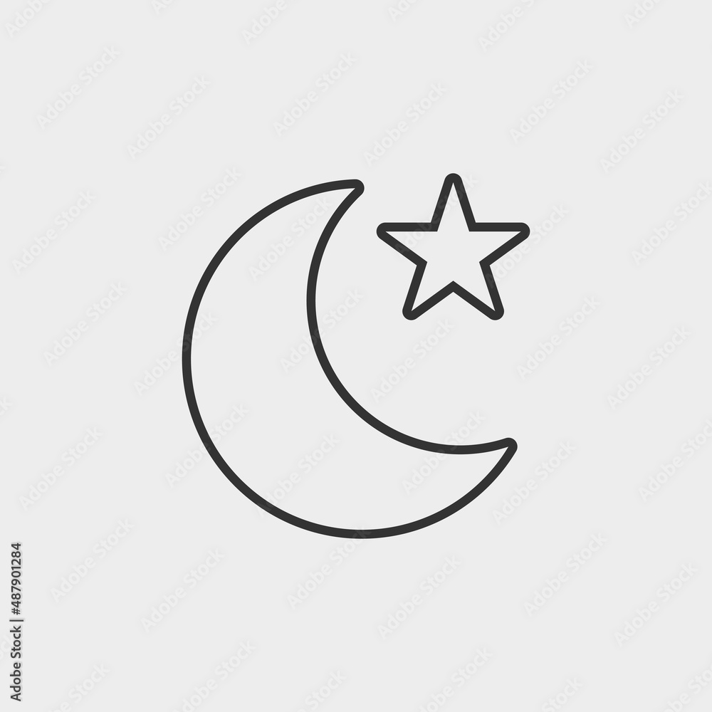 Moon and stars vector icon illustration sign Moon and stars vector icon illustration sign