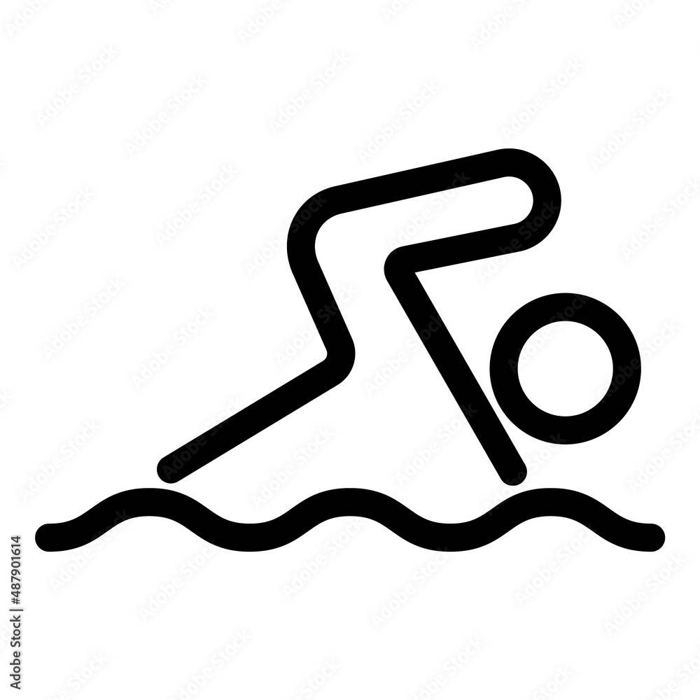 Swim Flat Icon Isolated On White Background Swim Flat Icon Isolated On White Background