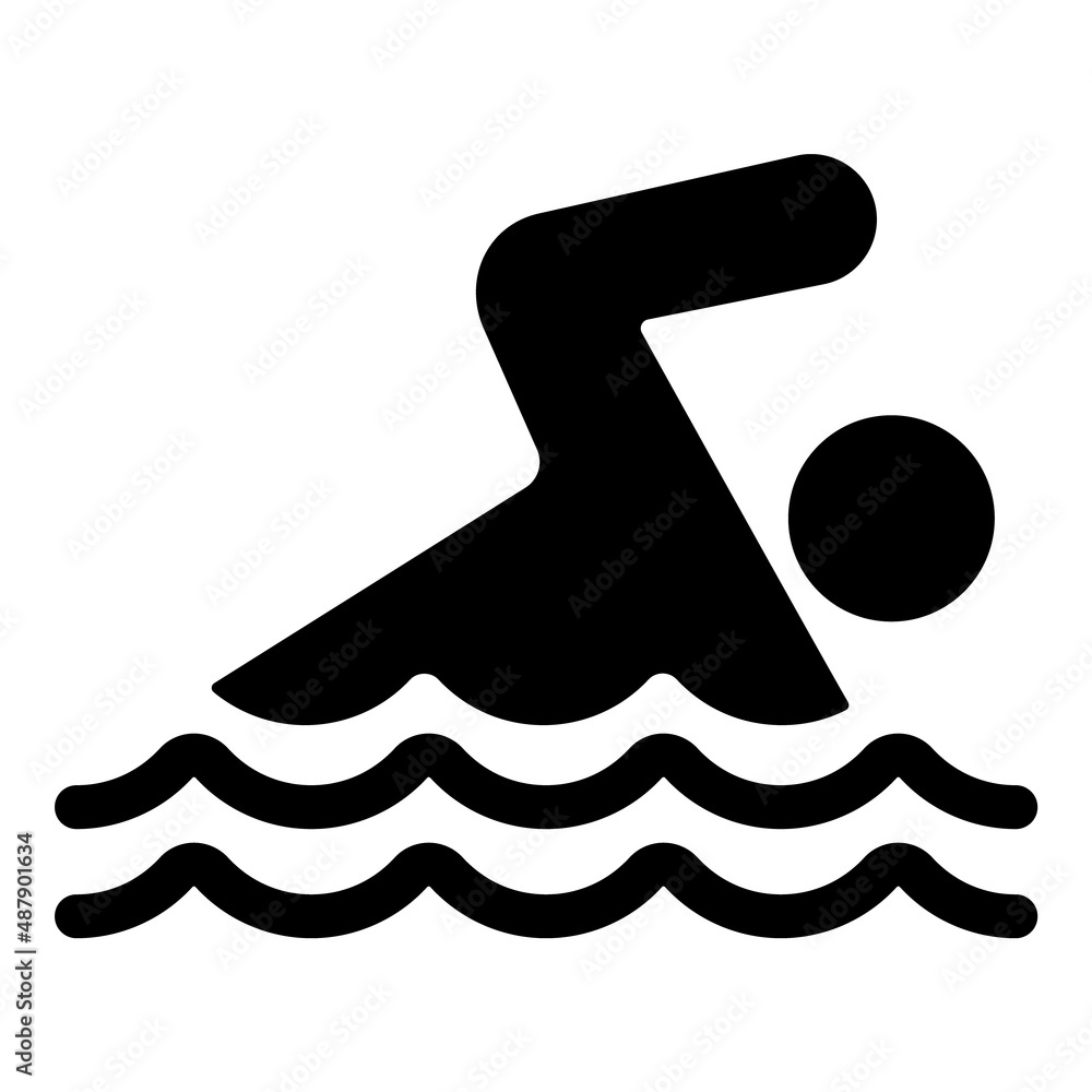 Swim Flat Icon Isolated On White Background Swim Flat Icon Isolated On White Background