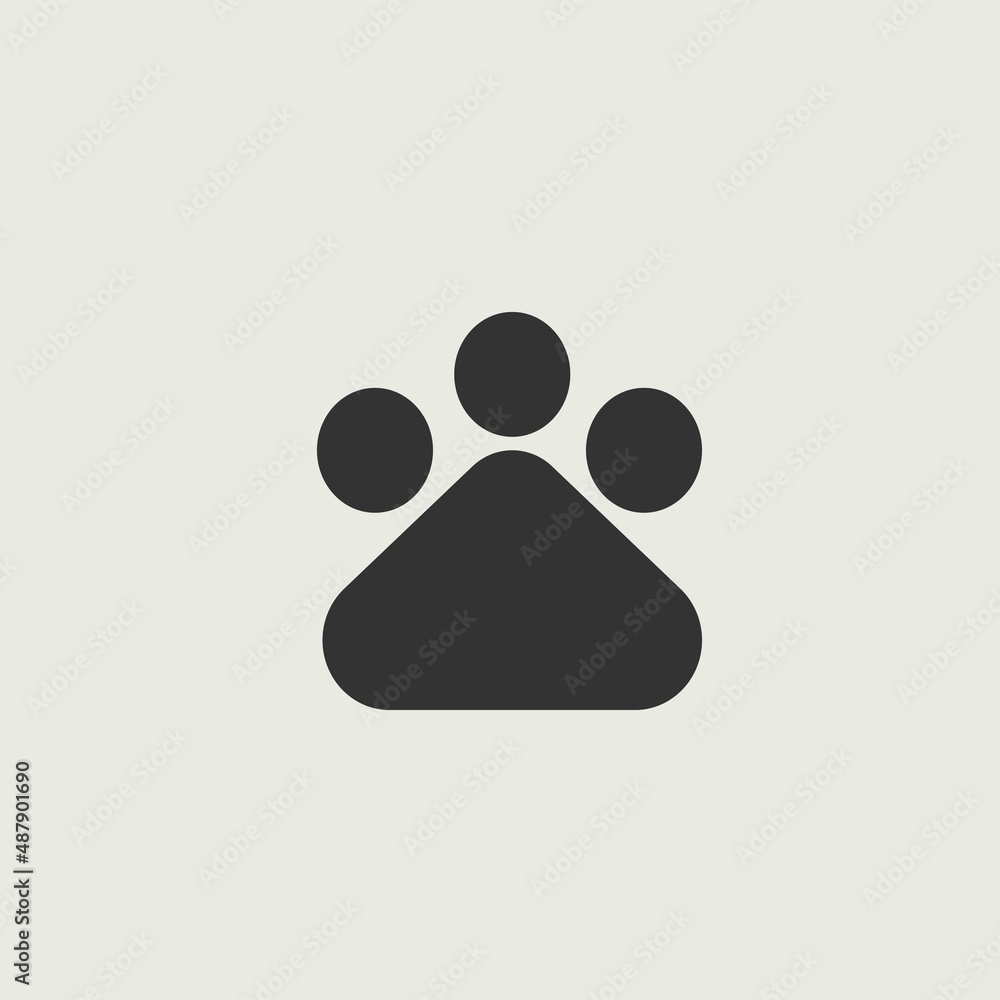 Paw print vector icon illustration sign Paw print vector icon illustration sign