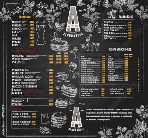 Menu bar cerveceria buffet