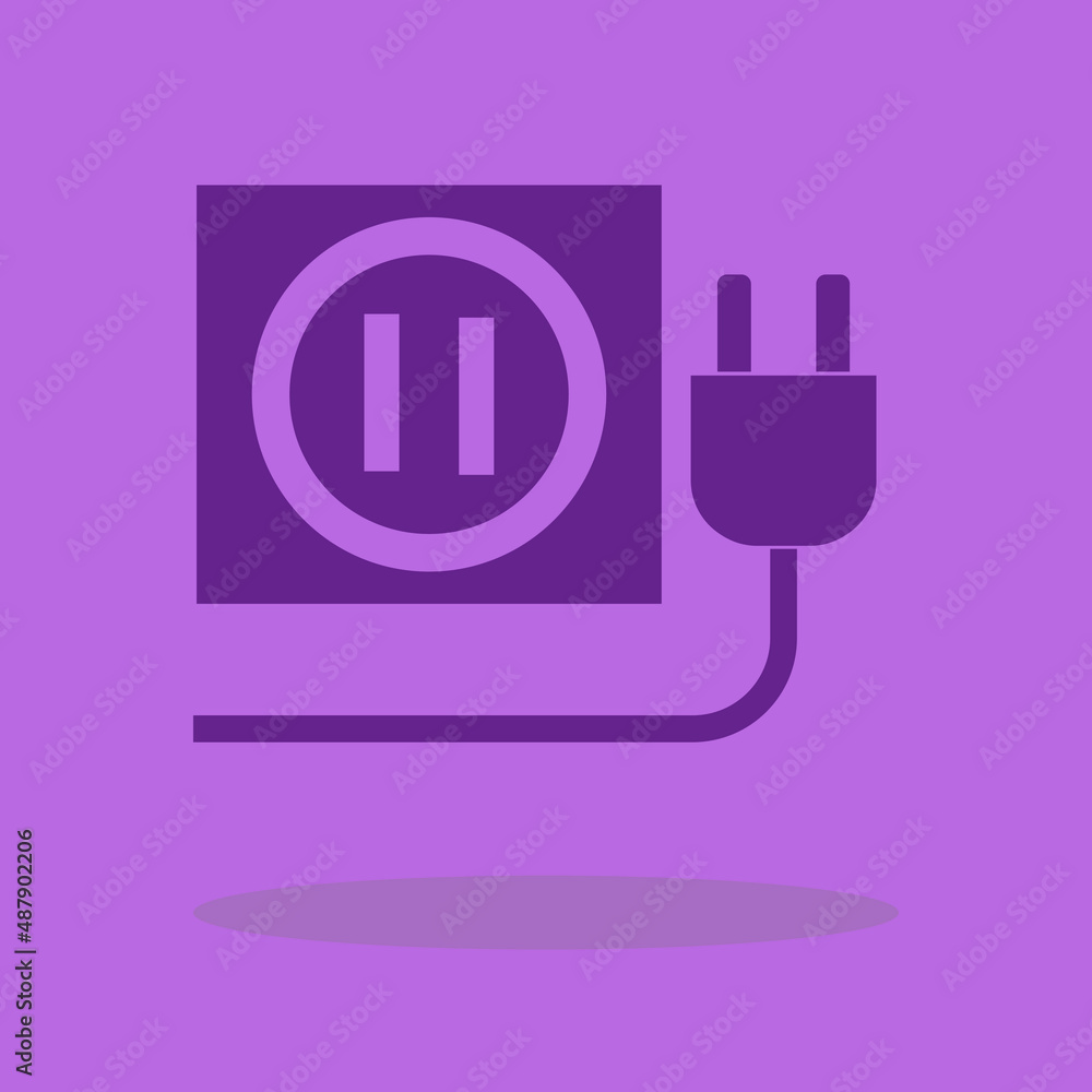Plug and socket Plug vector icon illustration sign Plug and socket Plug vector icon illustration sign