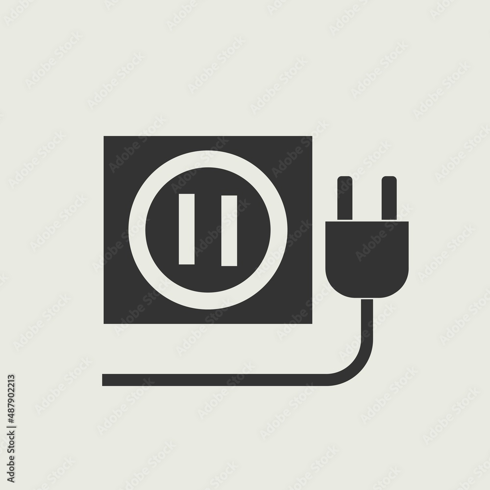 Plug and socket Plug vector icon illustration sign Plug and socket Plug vector icon illustration sign