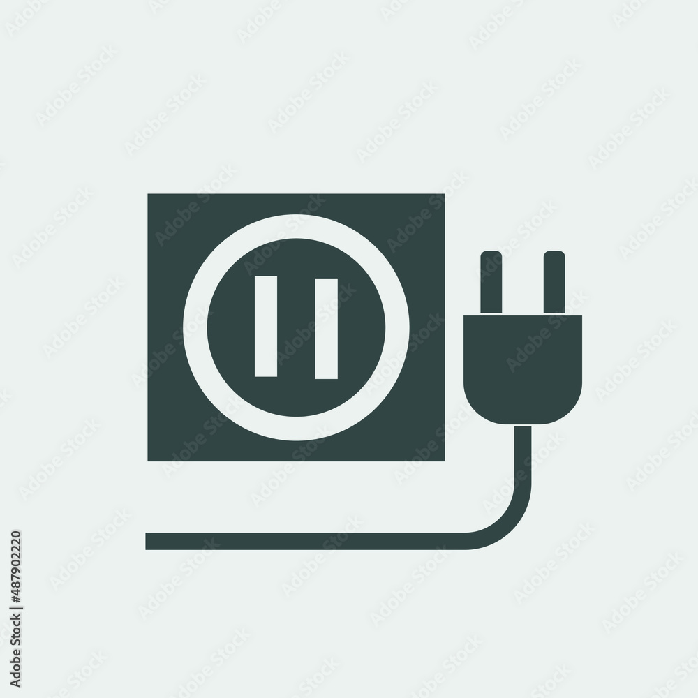 Plug and socket Plug vector icon illustration sign Plug and socket Plug vector icon illustration sign