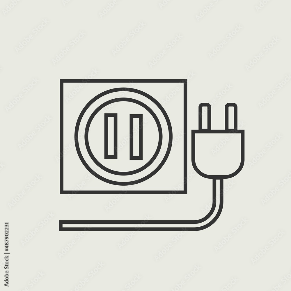 Plug and socket Plug vector icon illustration sign Plug and socket Plug vector icon illustration sign
