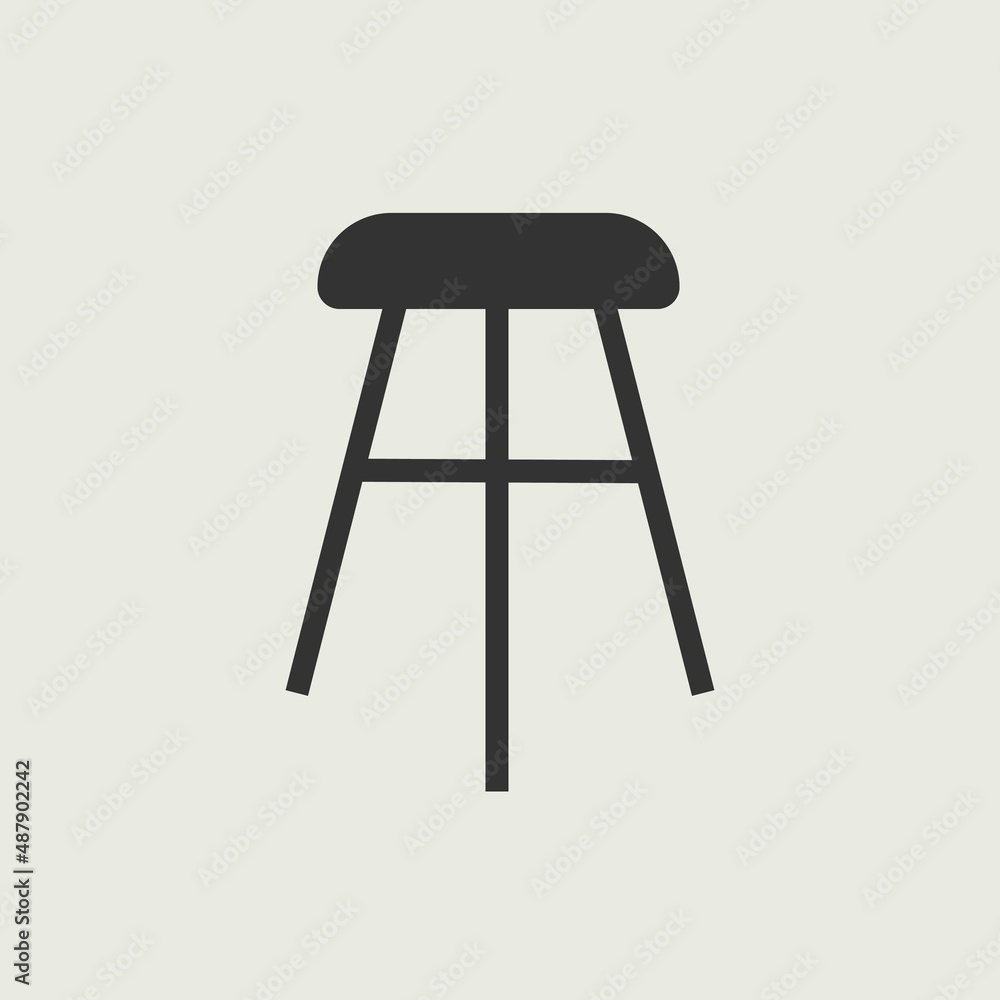 Wooden chair vector icon illustration sign Wooden chair vector icon illustration sign