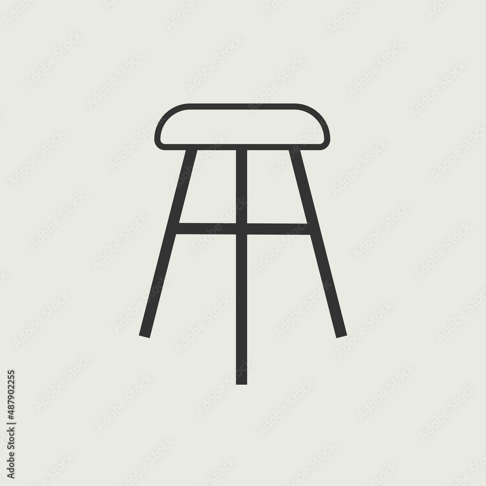 Wooden chair vector icon illustration sign Wooden chair vector icon illustration sign