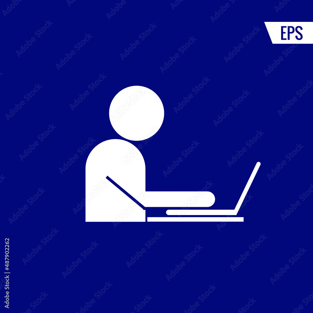 Using laptop vector icon illustration sign Using laptop vector icon illustration sign
