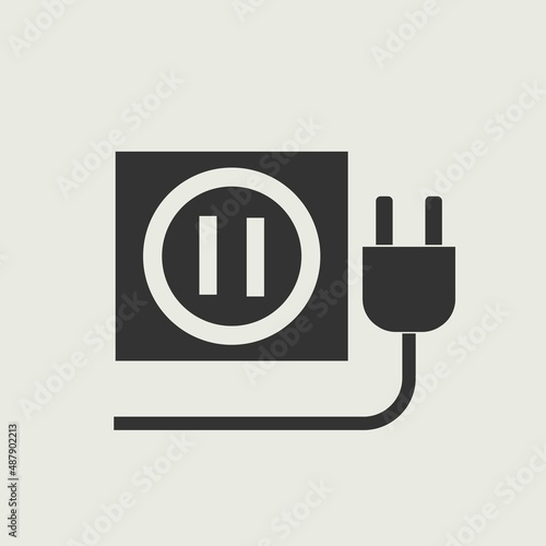 Plug and socket Plug vector icon illustration sign