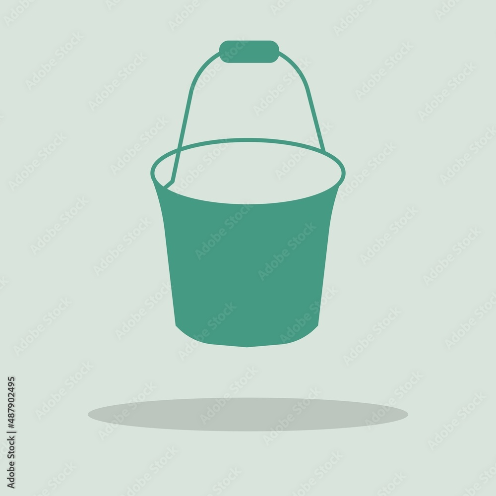 Bucket vector icon illustration sign Bucket vector icon illustration sign