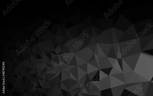 Dark Silver, Gray vector shining triangular background.