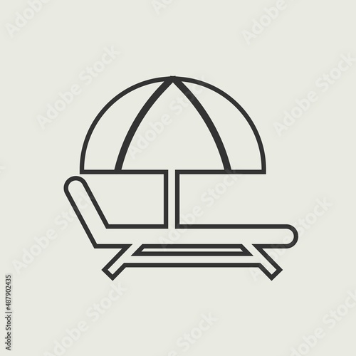 Beach chair vector icon illustration sign