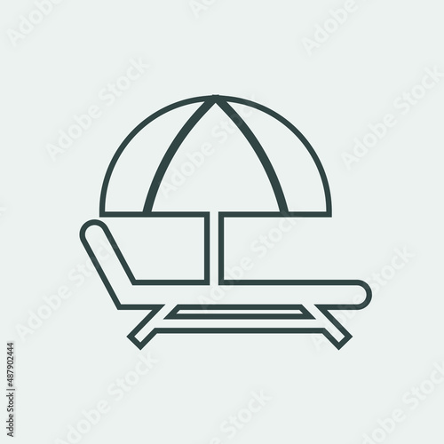 Beach chair vector icon illustration sign © Pethias