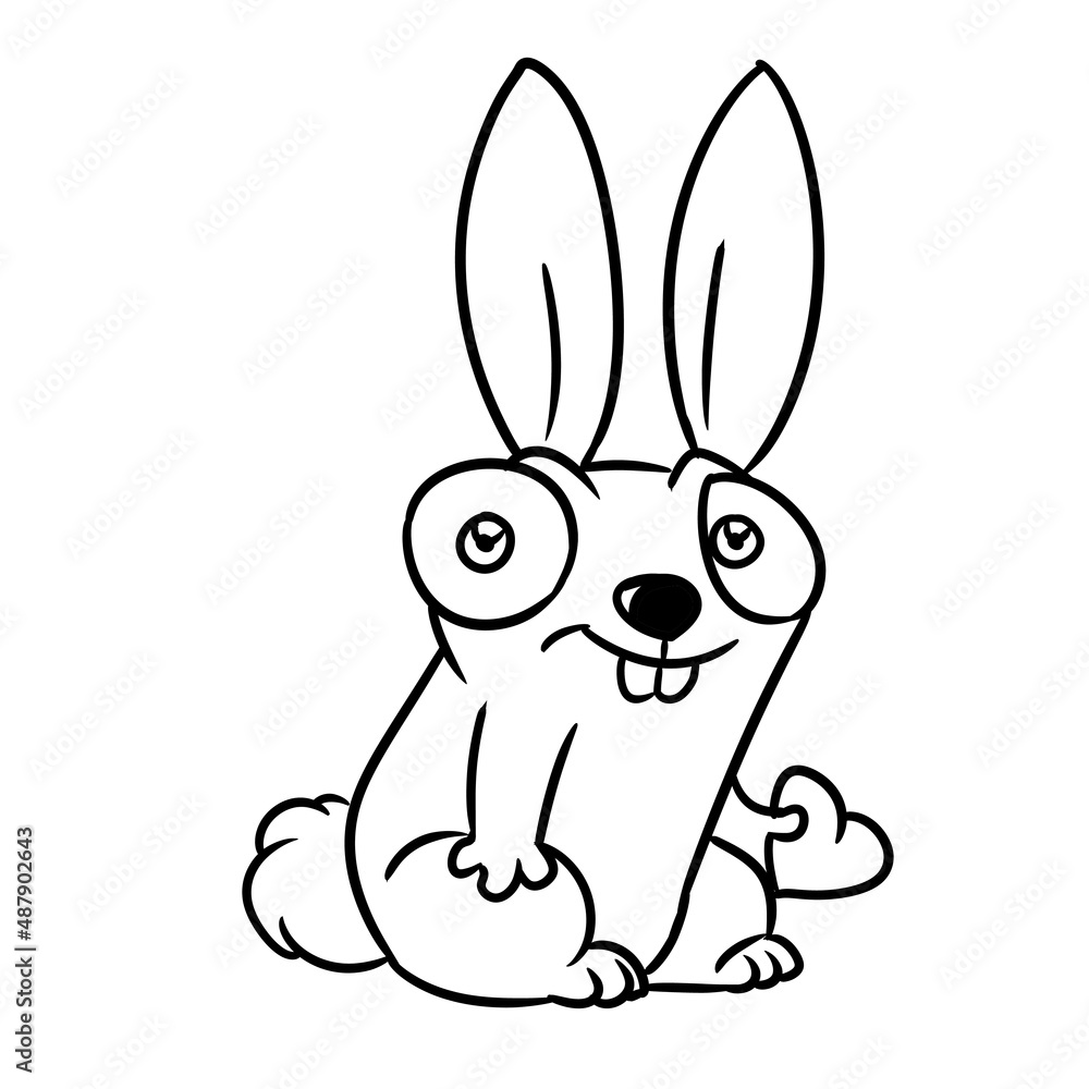 Fototapeta premium Hare parody character illustration cartoon